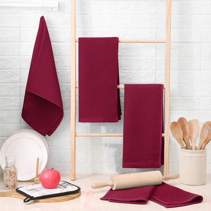 100% Cotton Waffle Weave Kitchen Dish Towels 4 (4 Count)
