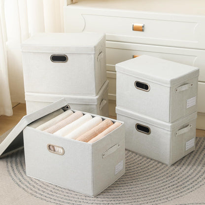 Collapsible Storage Bin with Lid [5 (5 Count)