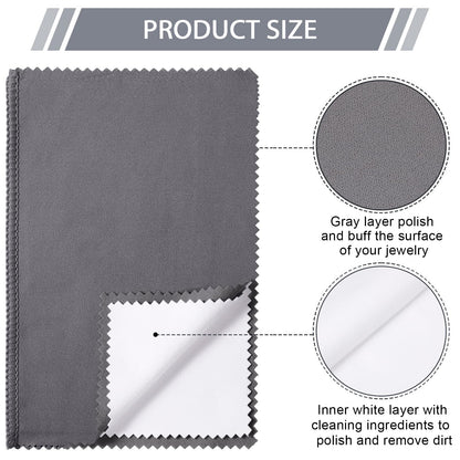 20 Pcs Silver Jewelry Polishing Cloths 6 x 8 inches Jewelry Cleaning Cloth Sterling Polish Cloths for Jewelry (20 Count)