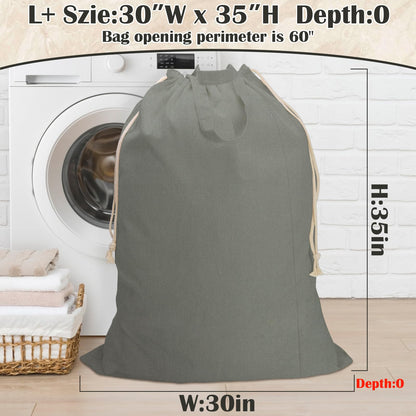 Cotton Canvas Laundry Bag 30"Wx 35"H with Handles Drawstring