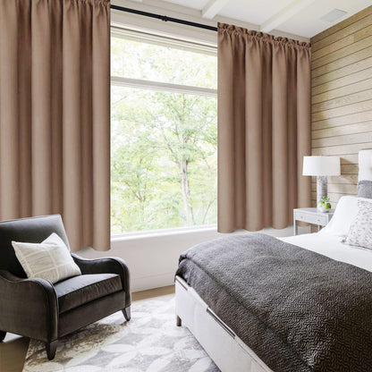 Blackout Curtains for Bedroom Living Room 42 x 63 Inch Long Khaki