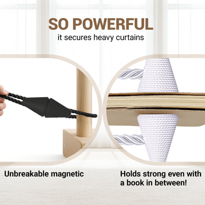 Magnetic Curtain Tiebacks Black 2pcs (2 Count)