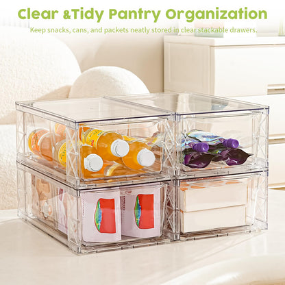 4 Pack Acrylic Storage Drawers (4 Count)