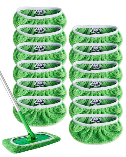 12 Pack Reusable Mop Pads Compatible with Swiffer Sweeper (12 Count)