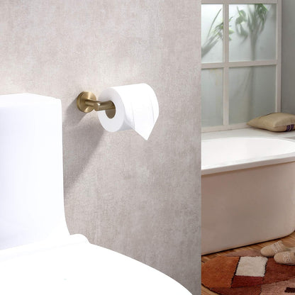Toilet Paper Holder SUS304 Stainless Steel Round Size Brushed Gold 2 Pack (2 Count)