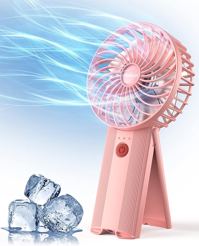 Mini Portable Folding Handheld Fans USB Rechargeable Personal Fan Neck Desktop 4-speed 3-in-1 Silent Handheld small Fan 6-15 hours battery life Suitable for summer travel Camping Outdoor Kids Gift