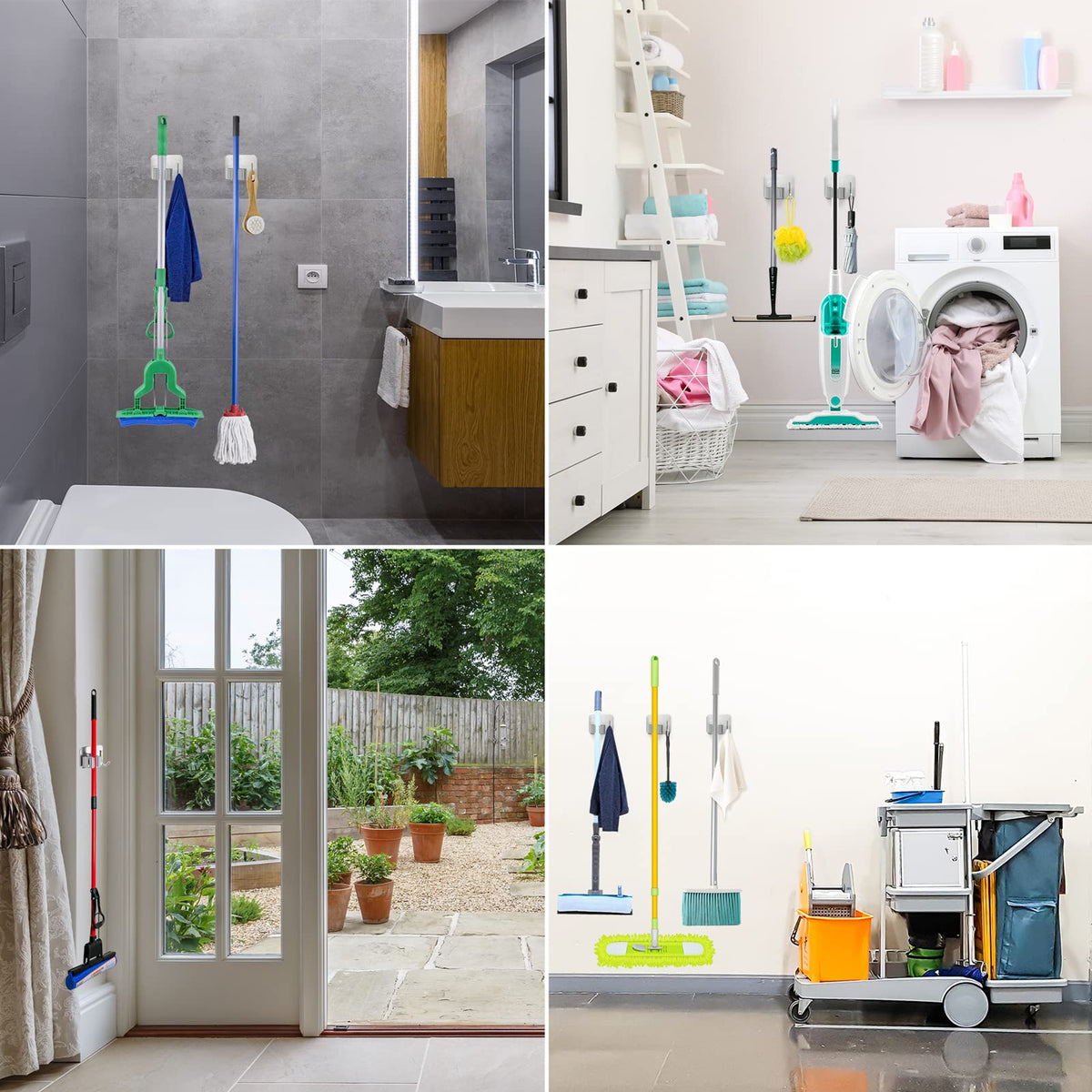 Stainless Steel Broom Holder (4 Count)