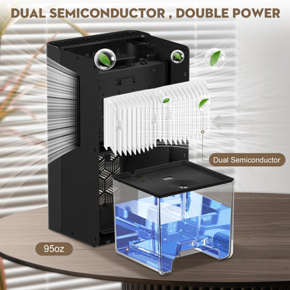 Dehumidifier 1000 Sq Ft 95 oz Tank with Sleep Mode
