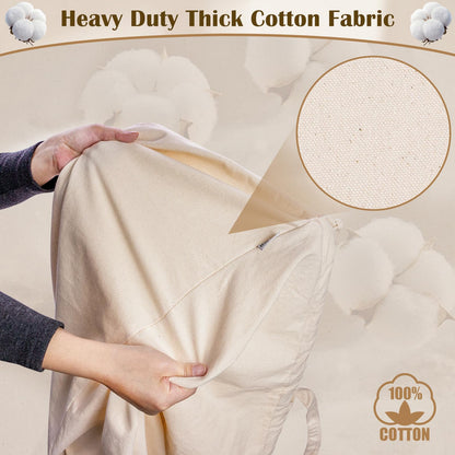 Cotton Canvas Laundry Bag with Handles & Drawstring