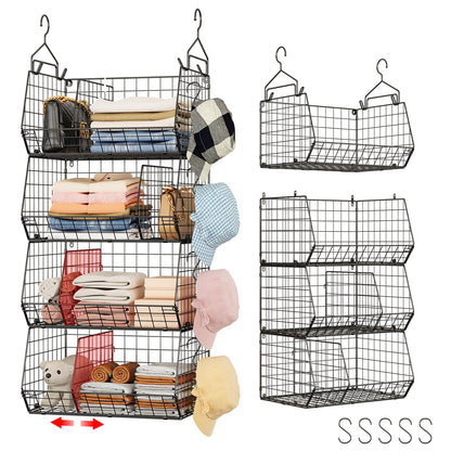 4 Tier Hanging Closet Organizer with Dividers (4 Count)