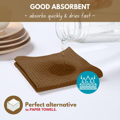 Cotton Dish Towel 4 Pack Waffle Weave Tea Towels for Cleaning Drying (4 Count)