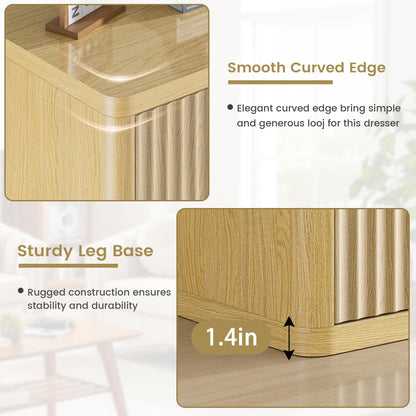 Fluted 9 Drawers Dresser
