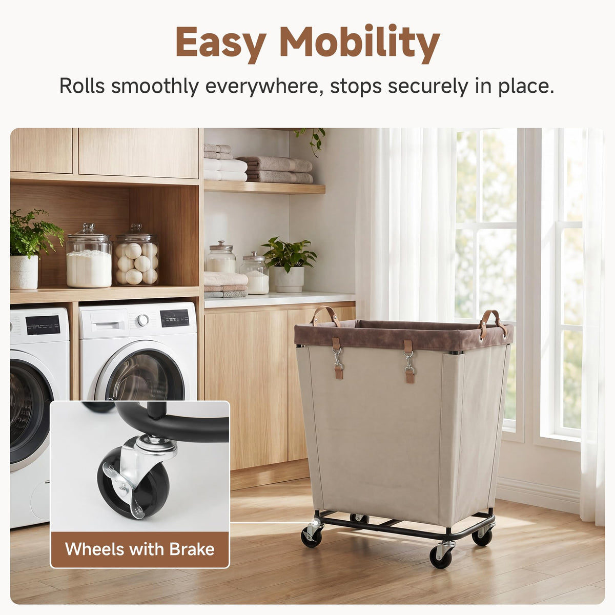 210L Laundry Basket with Wheels
