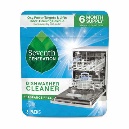 Dishwasher Cleaning Packs 6 Count Free & Clear Removes odor (4.2 Ounce)