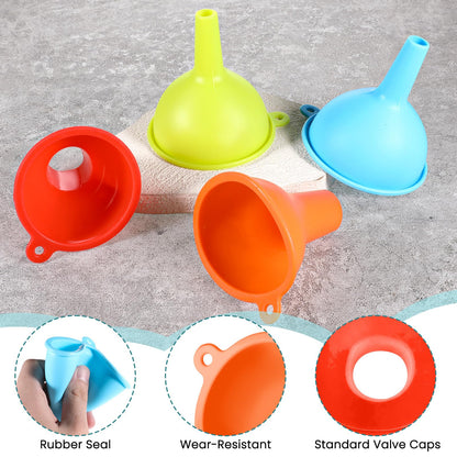 4 Pack Kitchen Silicone Funnel (4 Count)