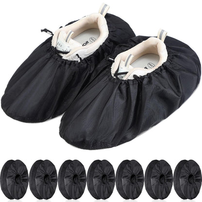 8 Pairs Non Slip Reusable Shoe Covers Waterproof Boot Covers for Household Carpet Floor Protection Machine Washable (8 Count)