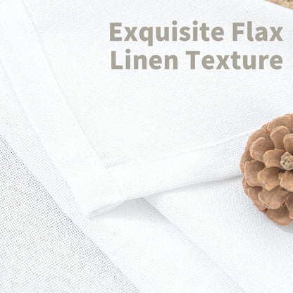 White Linen Curtains 52 X 63 Inch Length 2 Panels for Living Room (2 Count)