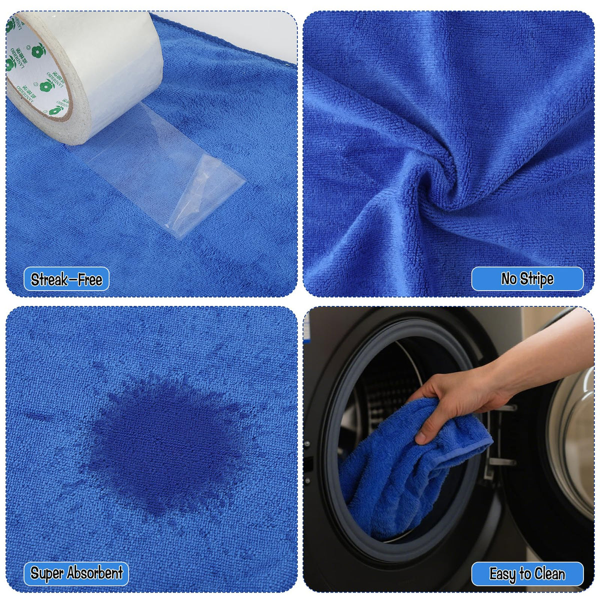4 Pack Extra Large Microfiber Cleaning Cloths 20"x30" (4 Count)
