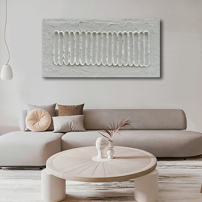 Art 24x48 Inch White Minimalist Abstract Oil Painting Home Wall Decor