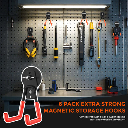6 Pack Large Magnetic Hooks Heavy Duty (6 Count)