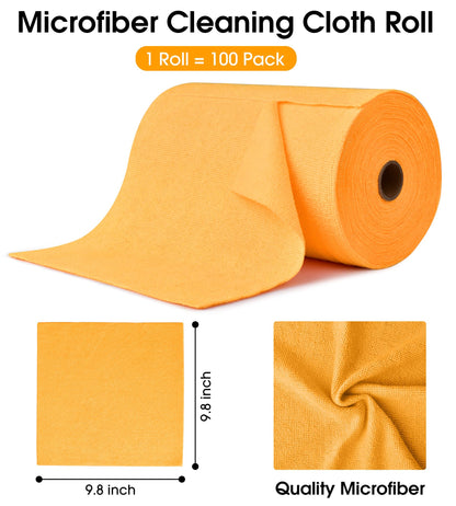 Microfiber Cleaning Cloth Roll (100 Count)