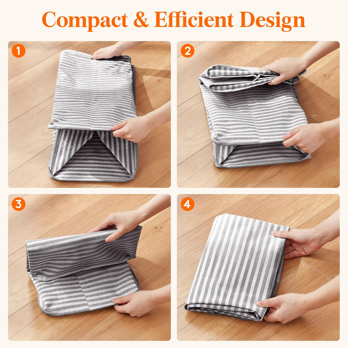65L Collapsible Laundry Basket with Extended Handles