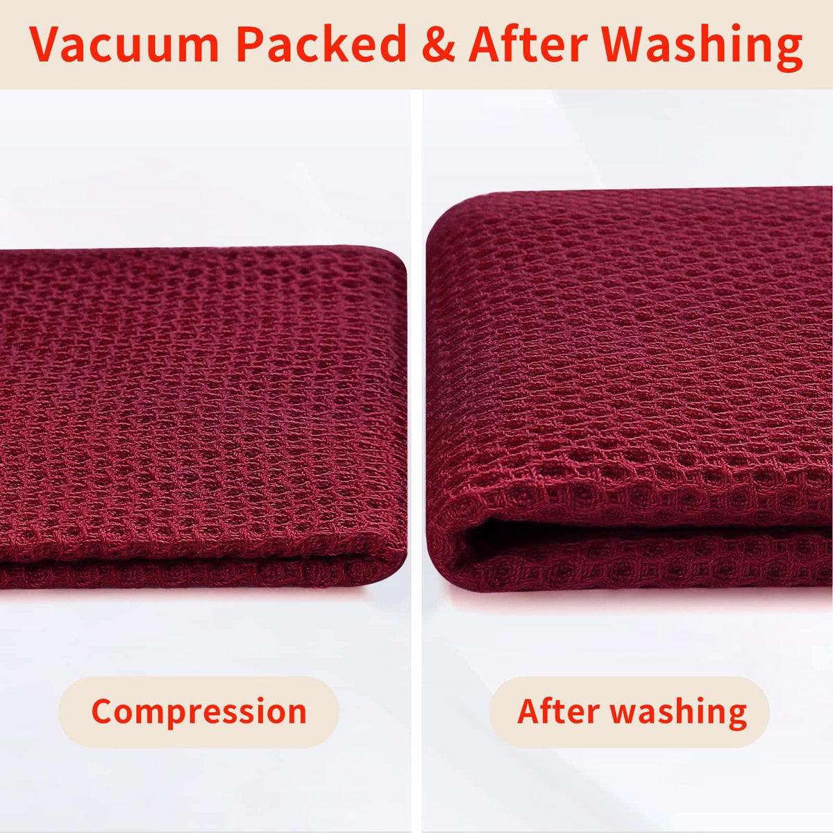 100% Cotton Waffle Weave Kitchen Dish Cloths 6 (6 Count)