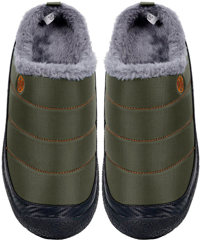 Womens Mens House Slippers Outdoor Winter Shoes Green