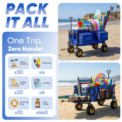 Heavy Duty Beach Wagon with 9" Big Sand