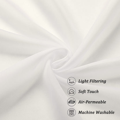 Ivory Sheer Curtains 108 Inch Long 2 Panels Set