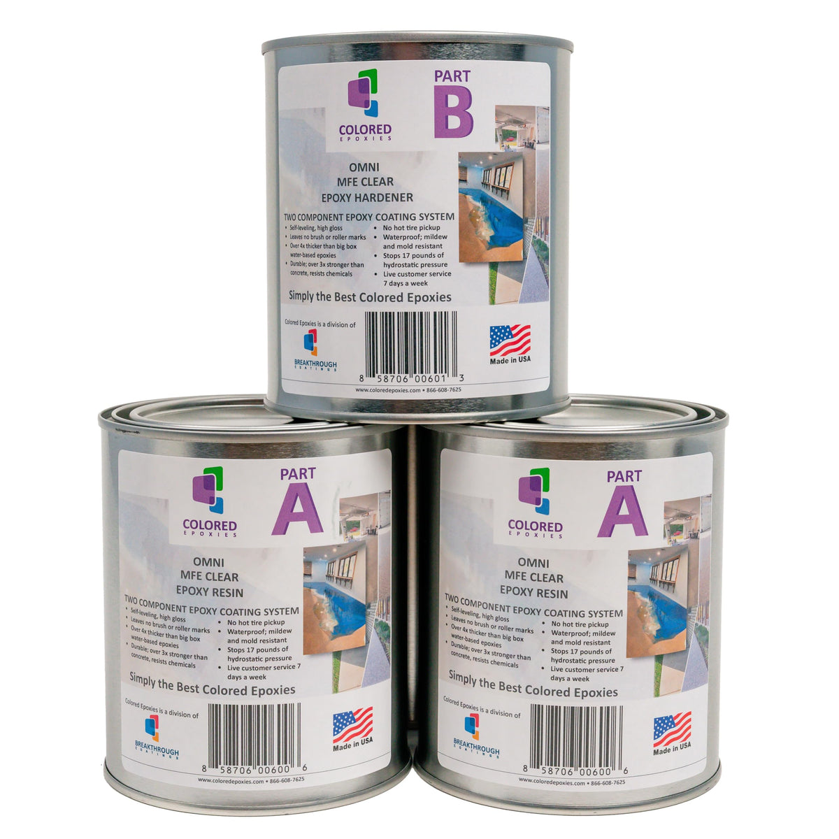 Coloredepoxies 10001 Clear Epoxy Resin Coating 100% Solids (64 Fl Oz)