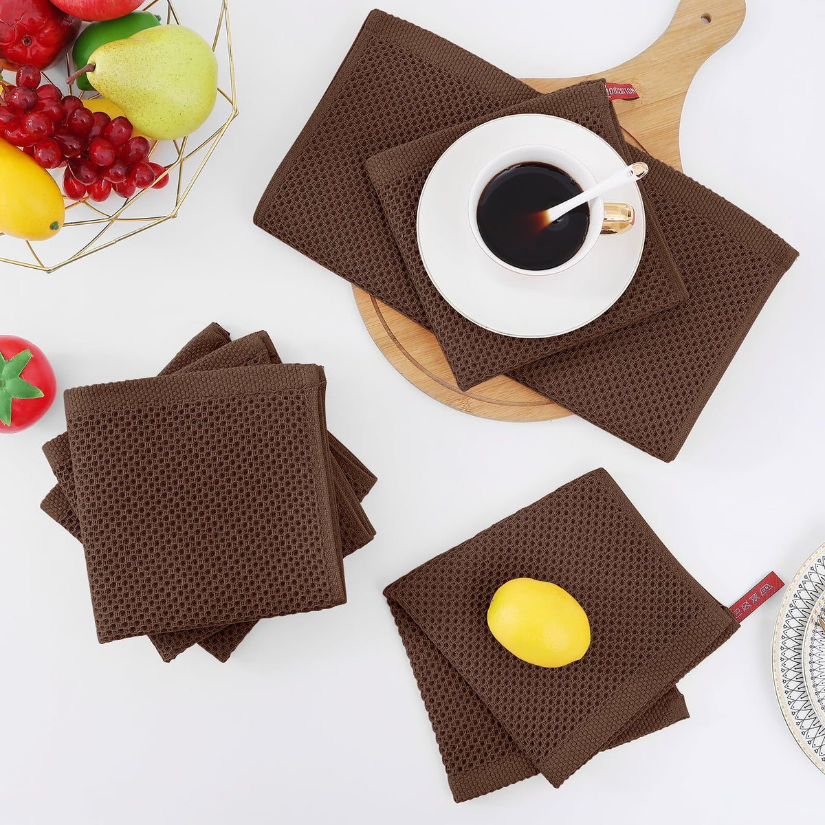 100% Cotton Waffle Weave Kitchen Dish Cloths 8 (8 Count)
