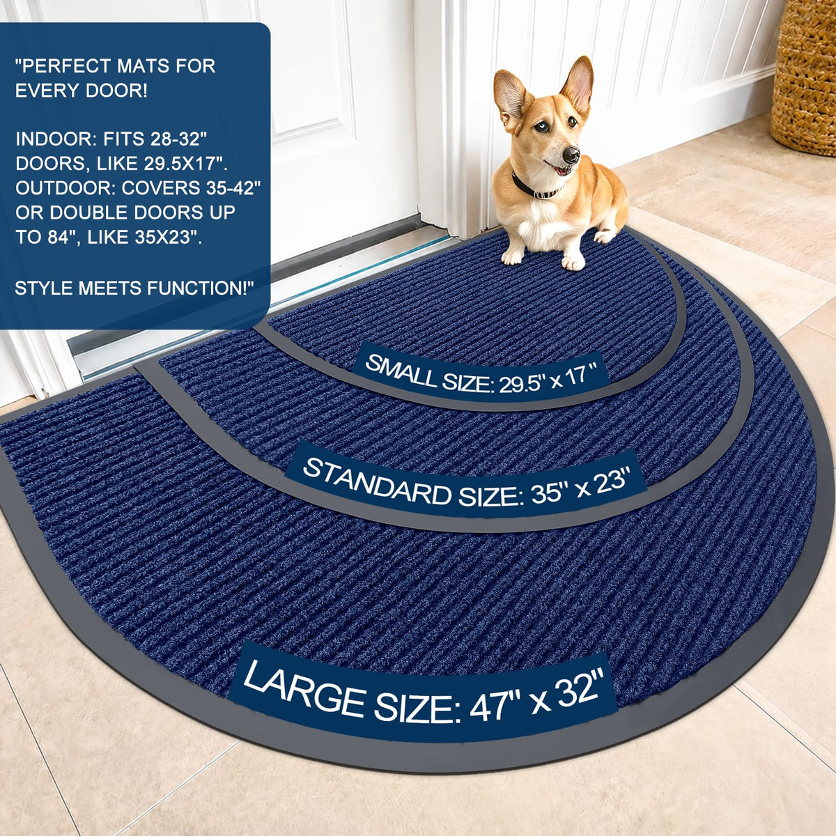 Half Circle Front Door Mat 47x34