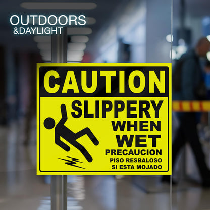 Caution Slippery When Wet Stickers (2 Count)