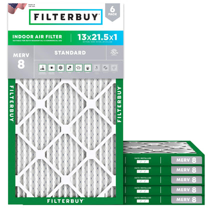 13x21.5x1 Air Filter MERV 8 Dust & Allergy Defense (6 Count)