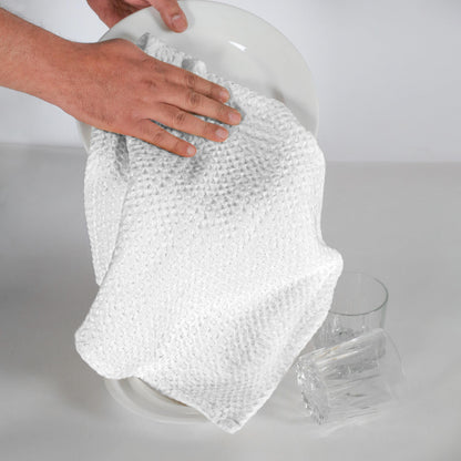 4 Pack Premium Waffle Kitchen Towels with Hanging Loop 16x26 inches