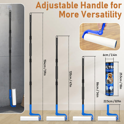 10" Large Lint Roller for Pet Hair Extra Sticky (100 Count)