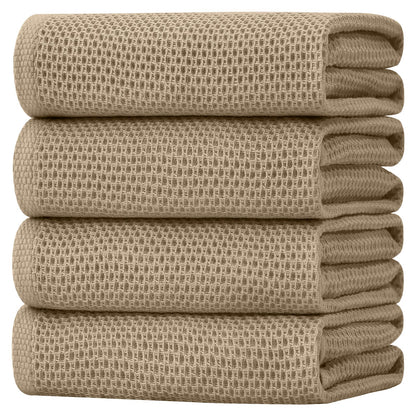 100% Cotton Oversized Waffle Weave Kitchen Towels 4 (4 Count)