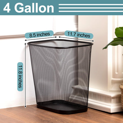 12 Pcs Black Mesh Trash Cans Bulk (12 Count)