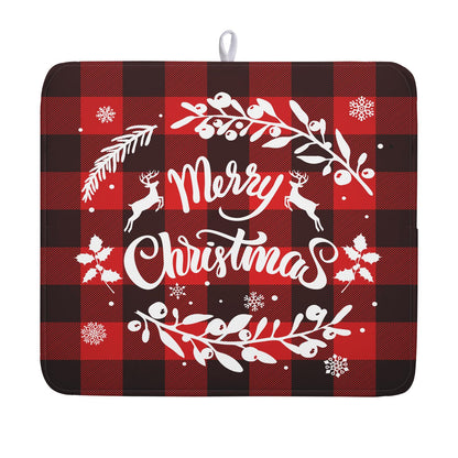 Merry Christmas Dish Drying Mat for Kitchen Counter