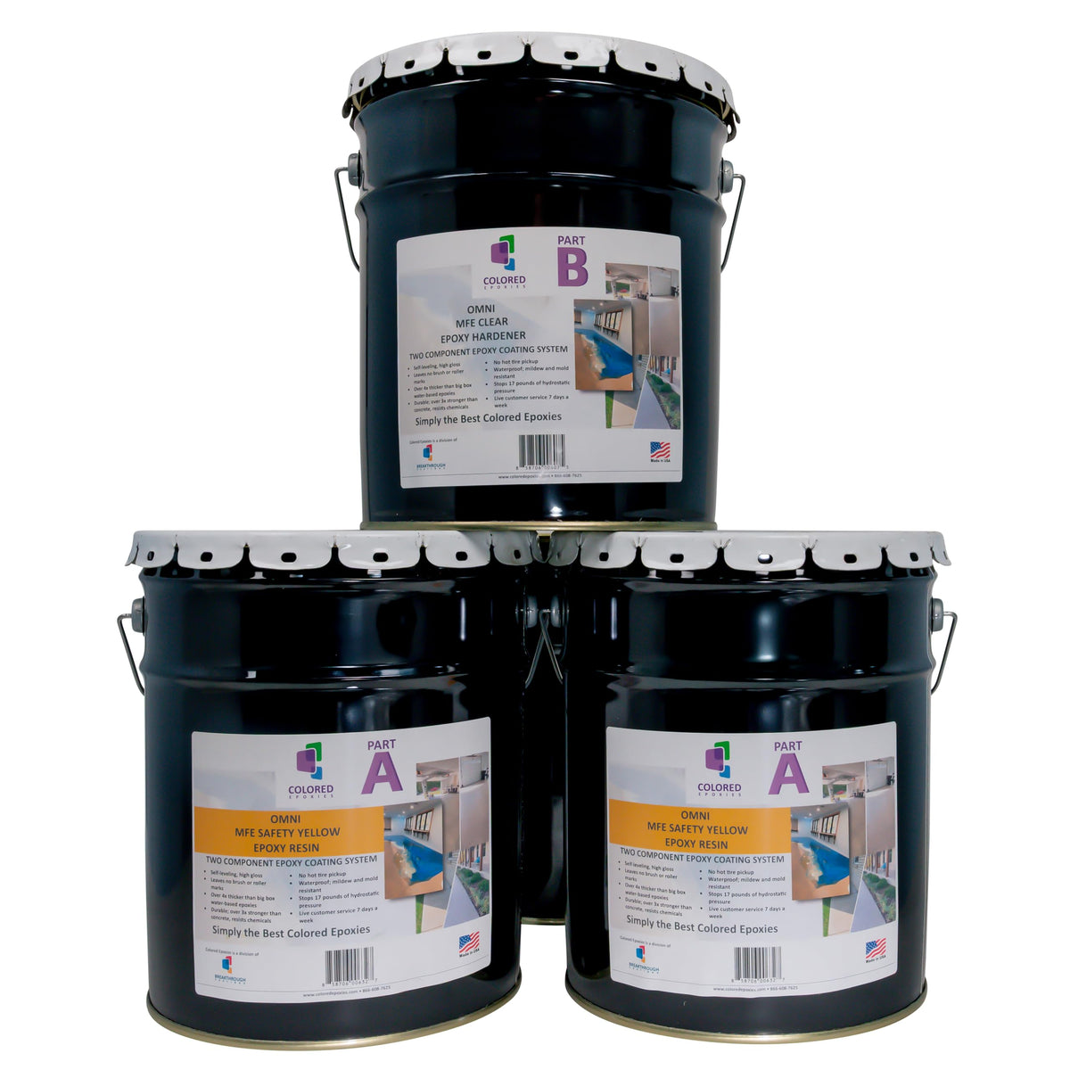 Safety Yellow Epoxy Resin Coating Made with Beautiful and Vibrant Pigments (1920 Fl Oz)