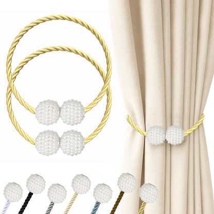 Magnetic Curtain Tiebacks Golden 2pcs (2 Count)
