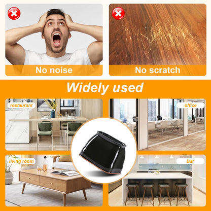 32 Pack Rectangle Chair Leg Floor Protectors for Hardwood Floors