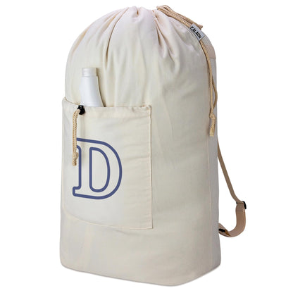 Laundry Bag Backpack Personalized Initial Canvas Laundry Bag