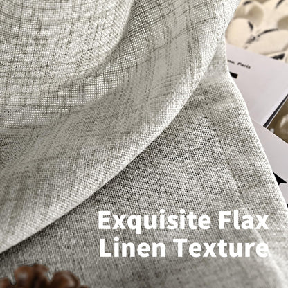 Dark Grey Linen Curtains 45 Inch Length for Short Window (2 Count)