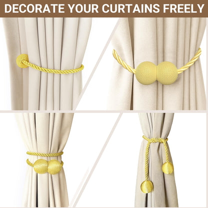 Magnetic Curtain Tiebacks Golden 6pcs (6 Count)