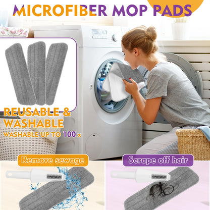 Spray Mop for Hardwood Tile Floor Cleaning with Microfiber Washable Pads