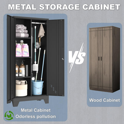 Metal Storage Cabinet with Locking Doors