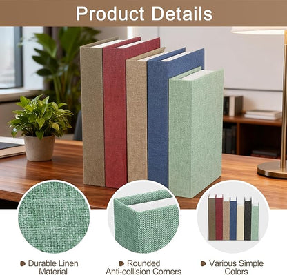 uxcell Decorative Books, 10.6 x 6.7 Linen Fake Books for Decoration Faux Decor Book for Modern Aesthetic Home Office Coffee Table Shelf Desktop Display, Green