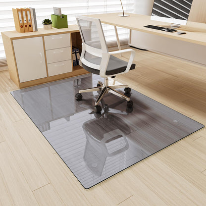 Tempered Glass] 36" x 55" Glass Office Chair Mat for Carpet